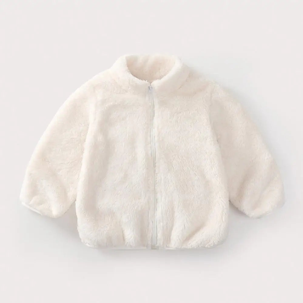 Childrens Plush Coat - Warm Casual Jacket for Autumn Winter - ZOOMNSTORE
