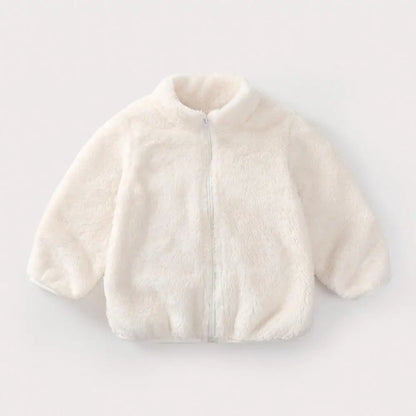 Childrens Plush Coat - Warm Casual Jacket for Autumn Winter - ZOOMNSTORE