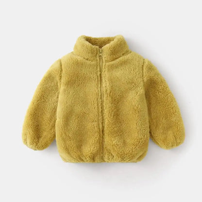 Childrens Plush Coat - Warm Casual Jacket for Autumn Winter - ZOOMNSTORE