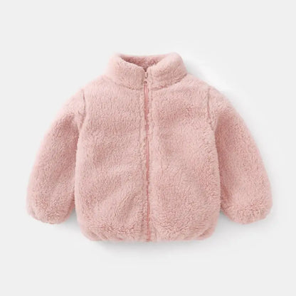 Childrens Plush Coat - Warm Casual Jacket for Autumn Winter - ZOOMNSTORE