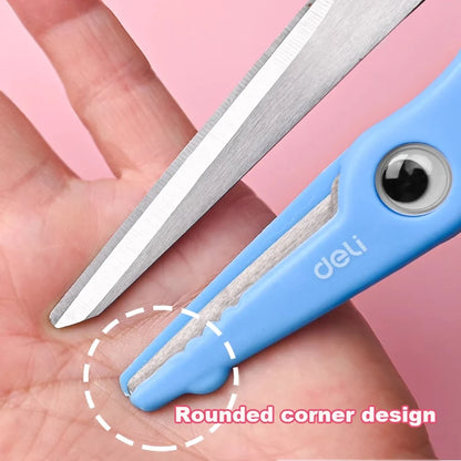 Deli Cartoon Safety Scissors for Children's DIY Handmade Craft Paper Cuttings School Stationery Small Shear Cute - ZOOMNSTORE