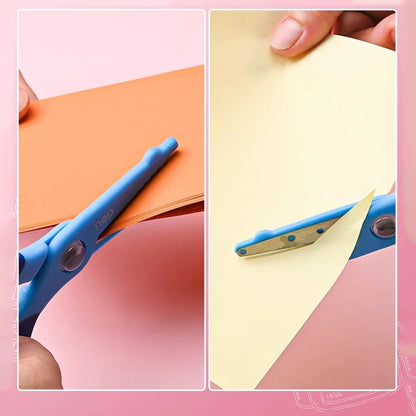 Deli Cartoon Safety Scissors for Children's DIY Handmade Craft Paper Cuttings School Stationery Small Shear Cute - ZOOMNSTORE