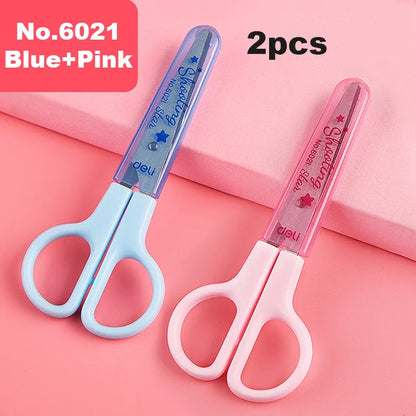 Deli Cartoon Safety Scissors for Children's DIY Handmade Craft Paper Cuttings School Stationery Small Shear Cute - ZOOMNSTORE