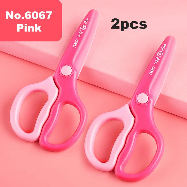 Deli Cartoon Safety Scissors for Children's DIY Handmade Craft Paper Cuttings School Stationery Small Shear Cute - ZOOMNSTORE