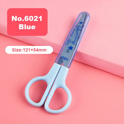 Deli Cartoon Safety Scissors for Children's DIY Handmade Craft Paper Cuttings School Stationery Small Shear Cute - ZOOMNSTORE