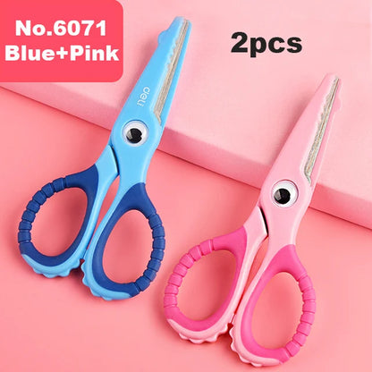 Deli Cartoon Safety Scissors for Children's DIY Handmade Craft Paper Cuttings School Stationery Small Shear Cute - ZOOMNSTORE
