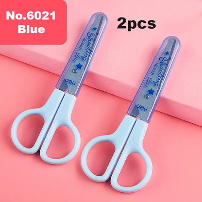 Deli Cartoon Safety Scissors for Children's DIY Handmade Craft Paper Cuttings School Stationery Small Shear Cute - ZOOMNSTORE