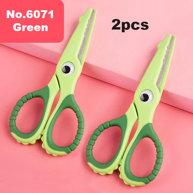 Deli Cartoon Safety Scissors for Children's DIY Handmade Craft Paper Cuttings School Stationery Small Shear Cute - ZOOMNSTORE