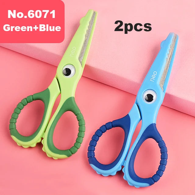Deli Cartoon Safety Scissors for Children's DIY Handmade Craft Paper Cuttings School Stationery Small Shear Cute - ZOOMNSTORE