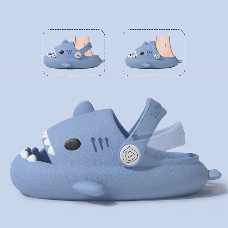 Cartoon Shark Sandals - Boys Girls Summer Non-slip Soft Sole Shoes - ZOOMNSTORE