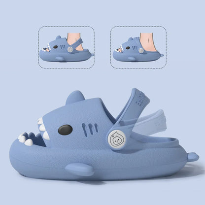 Cartoon Shark Sandals - Boys Girls Summer Non-slip Soft Sole Shoes - ZOOMNSTORE