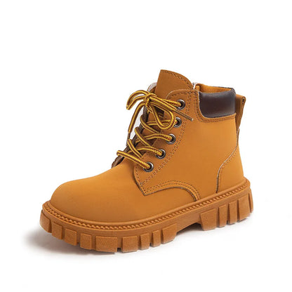 Children Short Boots – British Style Kids Winter Boots With Side Zipper & Rubber Sole - ZOOMNSTORE