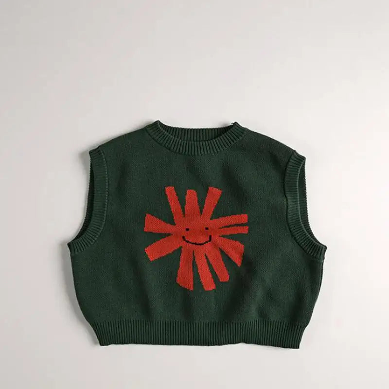 Childrens Sleeveless Knitted Vest - Cute Animal Cotton Sweater Coat for Boys  Girls - ZOOMNSTORE