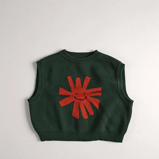 Childrens Sleeveless Knitted Vest - Cute Animal Cotton Sweater Coat for Boys  Girls - ZOOMNSTORE