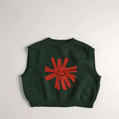 Childrens Sleeveless Knitted Vest - Cute Animal Cotton Sweater Coat for Boys  Girls - ZOOMNSTORE