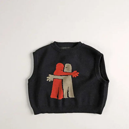 Childrens Sleeveless Knitted Vest - Cute Animal Cotton Sweater Coat for Boys  Girls - ZOOMNSTORE