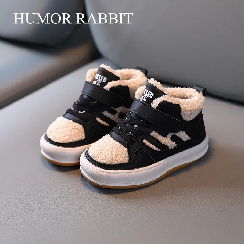 Children Snow Boots - Warm Plush Kids Winter Boots with Rubber Outsole & Anti-Slip Sole - ZOOMNSTORE
