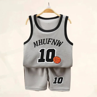 Kids Summer Basketball Set - Sleeveless T-shirt  Shorts Quick-drying Sports Wear - ZOOMNSTORE