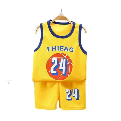 Kids Summer Basketball Set - Sleeveless T-shirt  Shorts Quick-drying Sports Wear - ZOOMNSTORE