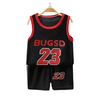 Kids Summer Basketball Set - Sleeveless T-shirt  Shorts Quick-drying Sports Wear - ZOOMNSTORE