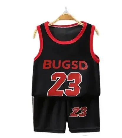 Kids Summer Basketball Set - Sleeveless T-shirt  Shorts Quick-drying Sports Wear - ZOOMNSTORE