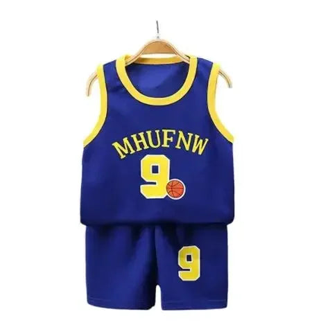 Kids Summer Basketball Set - Sleeveless T-shirt  Shorts Quick-drying Sports Wear - ZOOMNSTORE