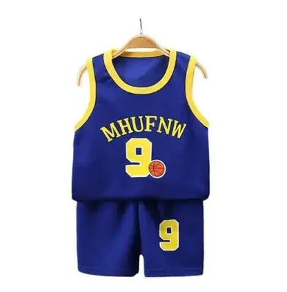 Kids Summer Basketball Set - Sleeveless T-shirt  Shorts Quick-drying Sports Wear - ZOOMNSTORE