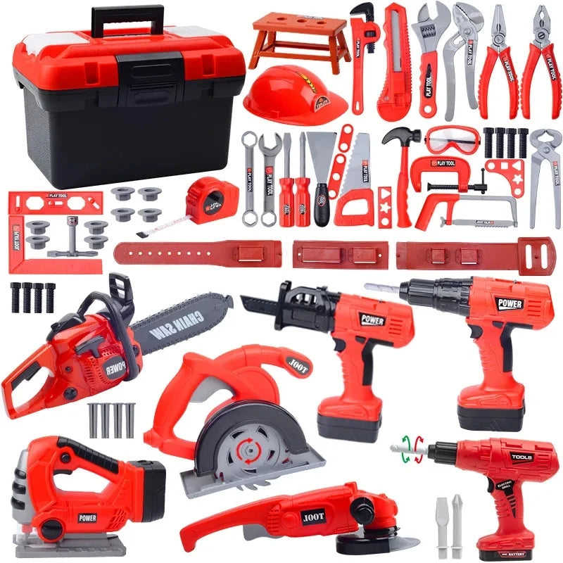 Children Toy Tool Kits Engineer Simulated Repair Tool Set Electric Drill Screwdriver Play House Toy Christmas Gift for Boys Kids - ZOOMNSTORE