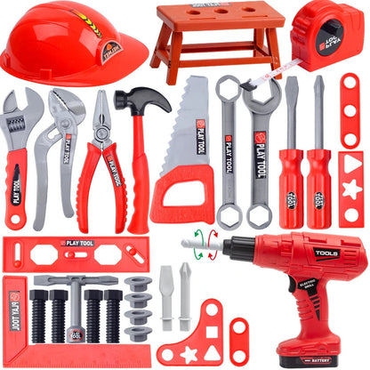 Children Toy Tool Kits Engineer Simulated Repair Tool Set Electric Drill Screwdriver Play House Toy Christmas Gift for Boys Kids - ZOOMNSTORE