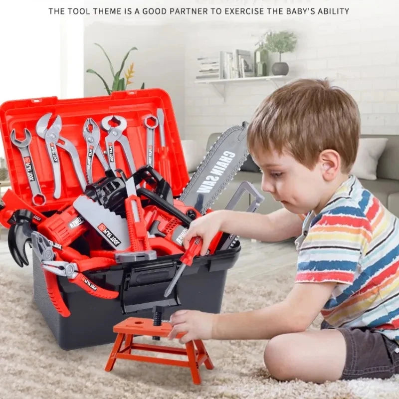 Children Toy Tool Kits Engineer Simulated Repair Tool Set Electric Drill Screwdriver Play House Toy Christmas Gift for Boys Kids - ZOOMNSTORE