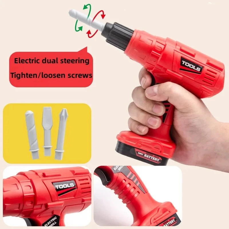 Children Toy Tool Kits Engineer Simulated Repair Tool Set Electric Drill Screwdriver Play House Toy Christmas Gift for Boys Kids - ZOOMNSTORE