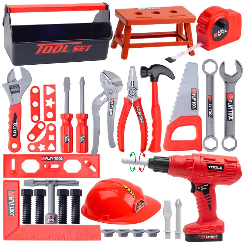 Children Toy Tool Kits Engineer Simulated Repair Tool Set Electric Drill Screwdriver Play House Toy Christmas Gift for Boys Kids - ZOOMNSTORE