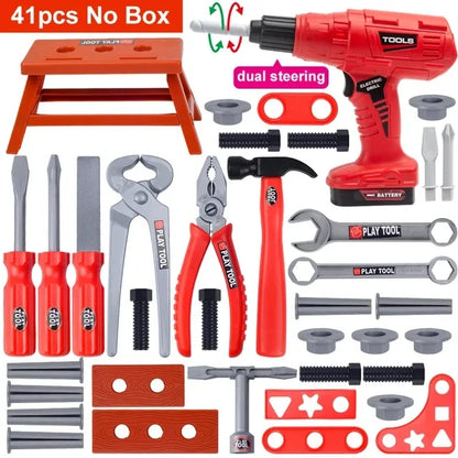 Children Toy Tool Kits Engineer Simulated Repair Tool Set Electric Drill Screwdriver Play House Toy Christmas Gift for Boys Kids - ZOOMNSTORE
