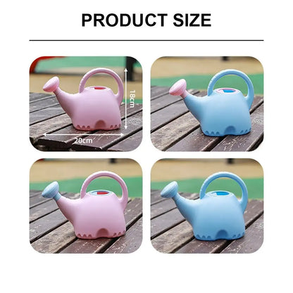 Children Watering Can - Cute Cartoon Elephant Plastic Pot with Long Nozzle - ZOOMNSTORE