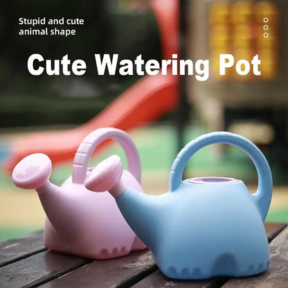 Children Watering Can - Cute Cartoon Elephant Plastic Pot with Long Nozzle - ZOOMNSTORE
