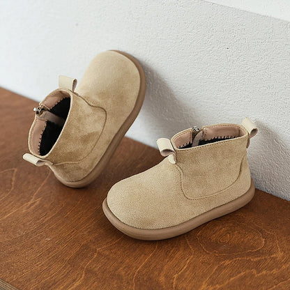 Children Winter Boots – Kids Ankle Height Zipper Closure Thermal Plush Footwear - ZOOMNSTORE