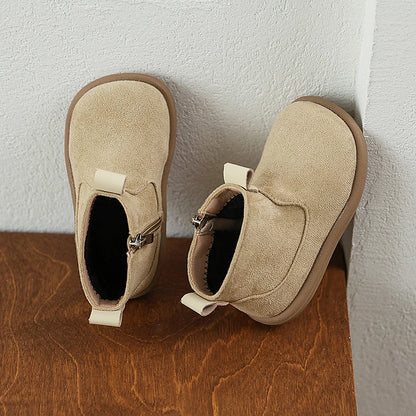 Children Winter Boots – Kids Ankle Height Zipper Closure Thermal Plush Footwear - ZOOMNSTORE