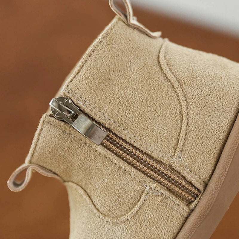 Children Winter Boots – Kids Ankle Height Zipper Closure Thermal Plush Footwear - ZOOMNSTORE