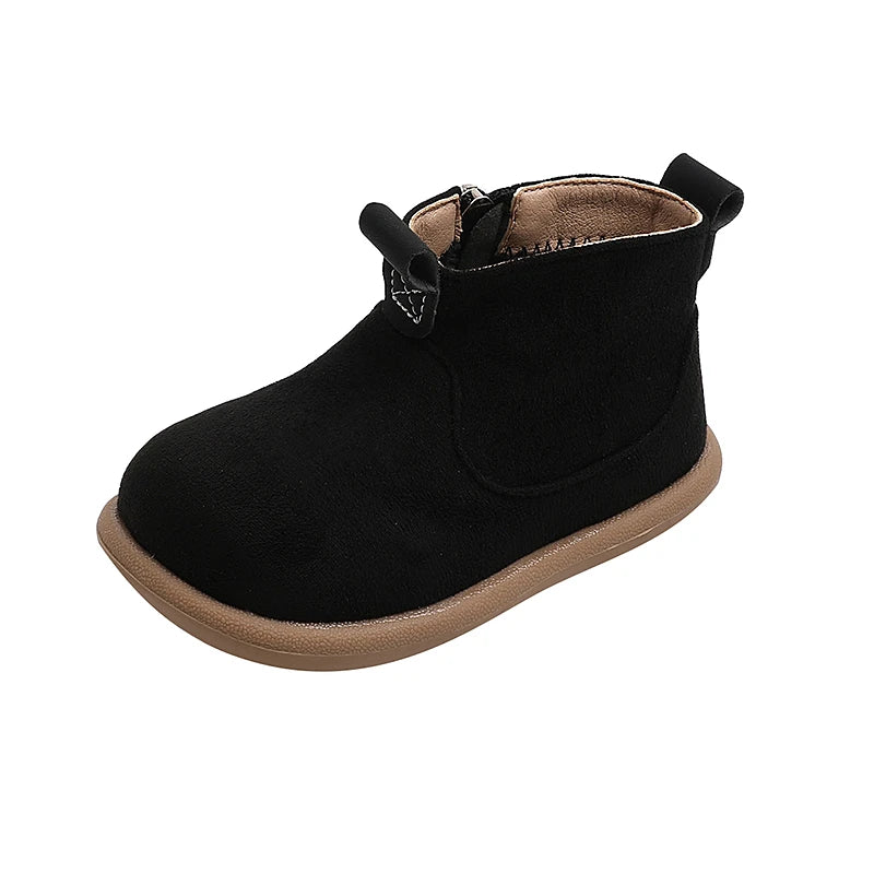 Children Winter Boots – Kids Ankle Height Zipper Closure Thermal Plush Footwear - ZOOMNSTORE