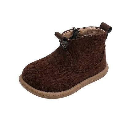 Children Winter Boots – Kids Ankle Height Zipper Closure Thermal Plush Footwear - ZOOMNSTORE