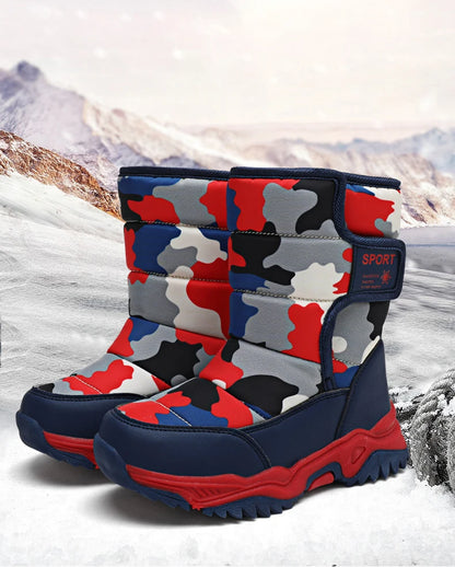Children Winter Boots - Waterproof Kids Snow Boots With Plush Lining & Rubber Sole - ZOOMNSTORE