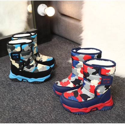 Children Winter Boots - Waterproof Kids Snow Boots With Plush Lining & Rubber Sole - ZOOMNSTORE