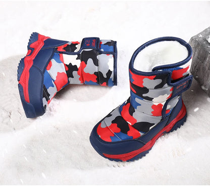 Children Winter Boots - Waterproof Kids Snow Boots With Plush Lining & Rubber Sole - ZOOMNSTORE