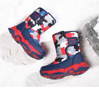 Children Winter Boots - Waterproof Kids Snow Boots With Plush Lining & Rubber Sole - ZOOMNSTORE