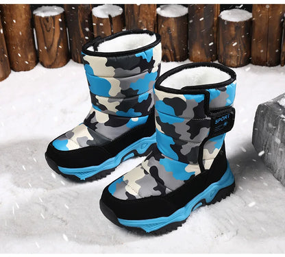Children Winter Boots - Waterproof Kids Snow Boots With Plush Lining & Rubber Sole - ZOOMNSTORE