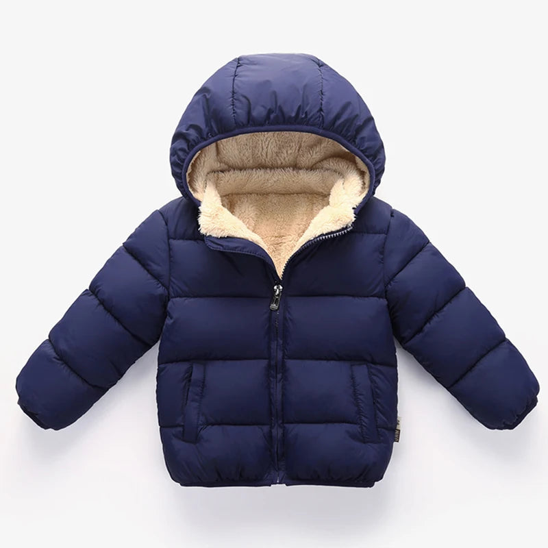 Winter Coats for Kids - Warm Plush Jackets with Fur Hood - ZOOMNSTORE