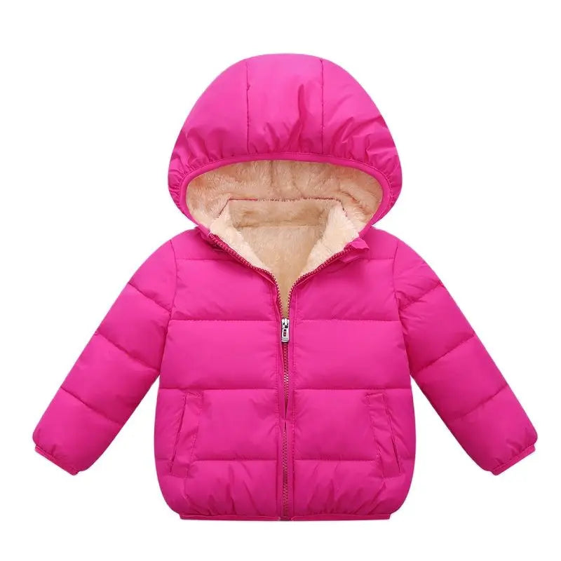 Winter Coats for Kids - Warm Plush Jackets with Fur Hood - ZOOMNSTORE