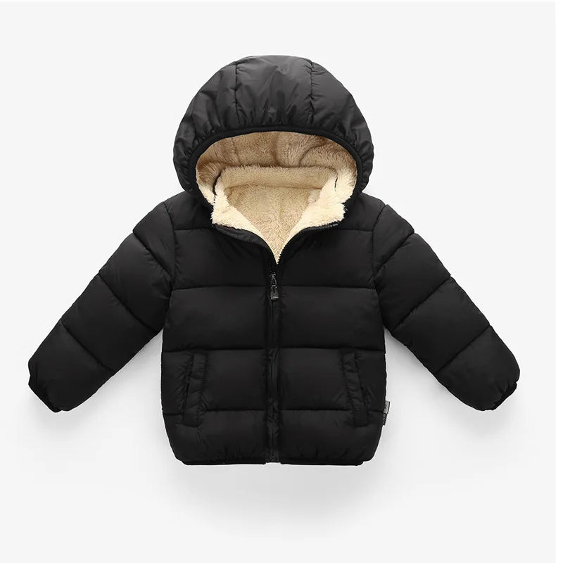 Winter Coats for Kids - Warm Plush Jackets with Fur Hood - ZOOMNSTORE