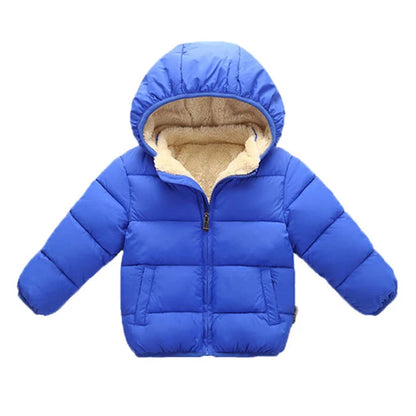 Winter Coats for Kids - Warm Plush Jackets with Fur Hood - ZOOMNSTORE