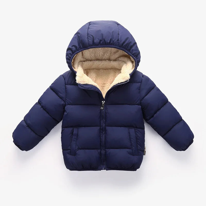 Winter Coats for Kids - Warm Plush Jackets with Fur Hood - ZOOMNSTORE